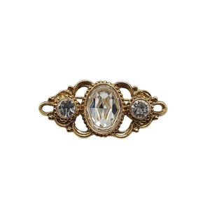 Vintage 1928 Collection Gold Tone Clear Rhinestone Brooch Pin Victorian Revival